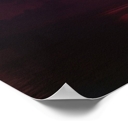 Sunset at zee with dark clouds poster (Hoek)
