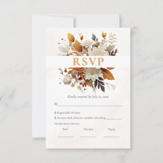 Sunset Autumn Florals Waterverf RSVP (Voorkant)