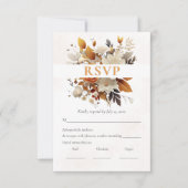 Sunset Autumn Florals Waterverf RSVP Kaartje (Voorkant)