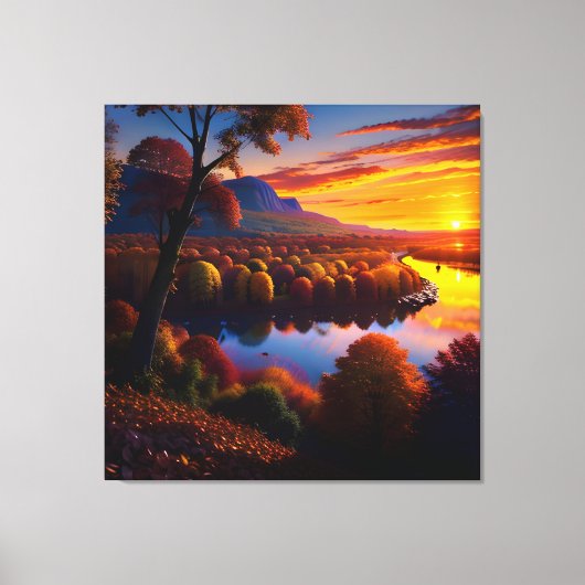Sunset Autumn Splendor Uitzicht Landscape 2 Canvas Afdruk (Voorkant)