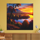 Sunset Autumn Splendor Uitzicht Landscape 2 Canvas Afdruk (Insitu (Woonkamer))