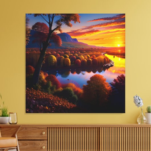 Sunset Autumn Splendor Uitzicht Landscape 2 Canvas Afdruk (Insitu (Woonkamer))