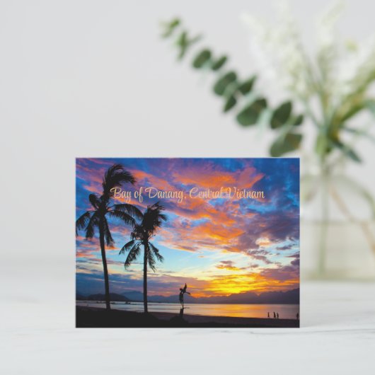 Sunset, Baai van Danang, Centraal-Vietnam, Briefkaart (Staand voorkant)