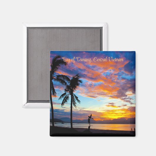 Sunset, Baai van Danang, Centraal-Vietnam, Magneet (Voorkant / Achterkant)
