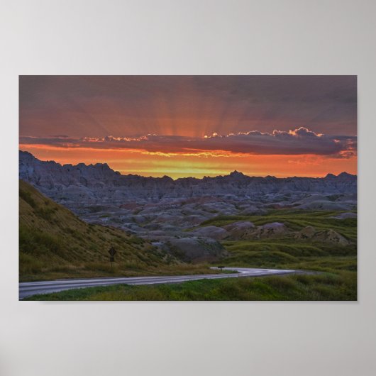 Sunset, Badlands National Park Poster (Voorkant)