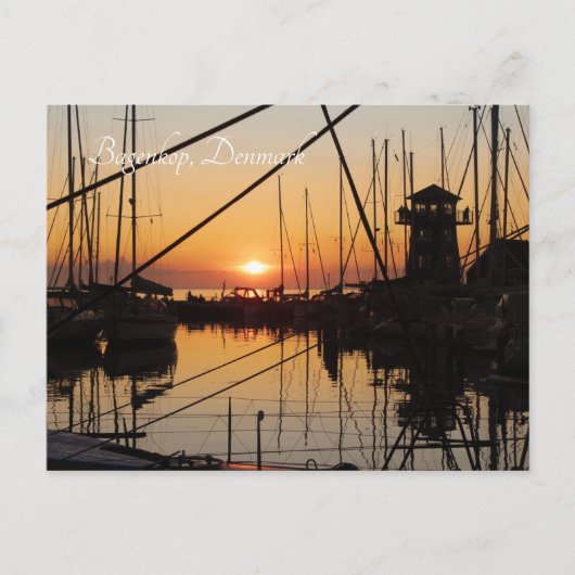 Sunset Bagenkop Harbour, Langeland, Denemarken Briefkaart (Voorkant)