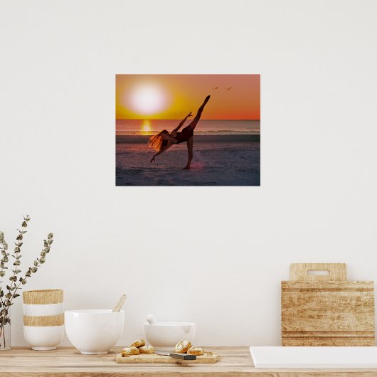 Sunset Ballet op de strand Poster (Keuken)