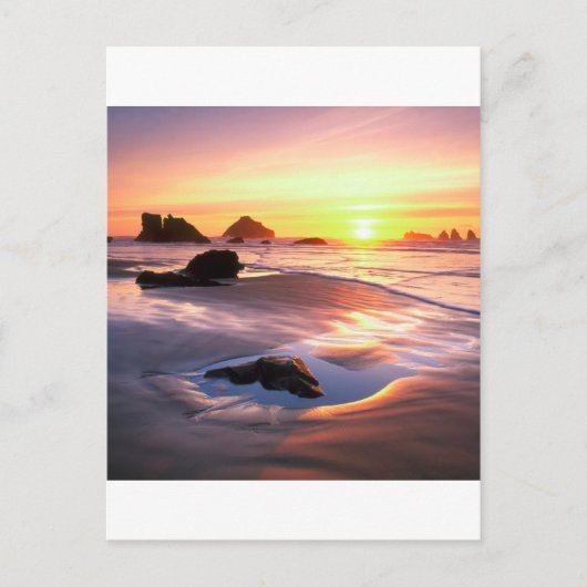Sunset Bandon Oregon Briefkaart (Voorkant)