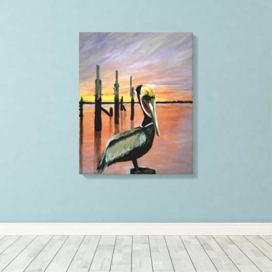 Sunset Bay Canvas Afdruk (Insitu (Houten vloer))