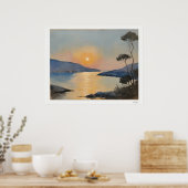 Sunset Bay Landscape Poster (Keuken)
