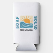 Sunset Beach 50 AF Crew Leuke Verjaardag Seltzer Blikjeskoeler (Achterkant)