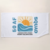 Sunset Beach 50 AF Crew Leuke Verjaardag Strandlaken (Voorkant)