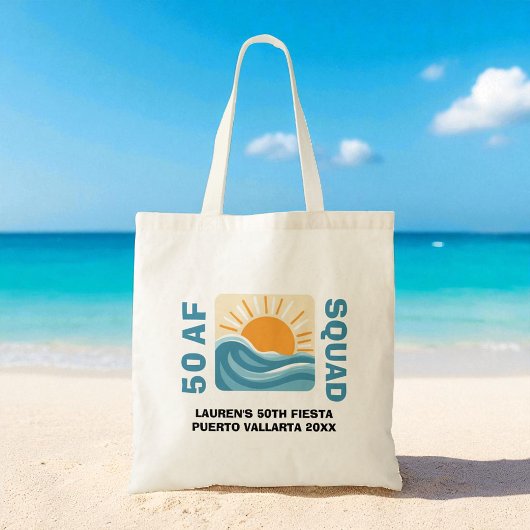 Sunset Beach 50 AF Crew Leuke Verjaardag Tote Bag