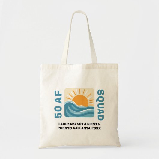 Sunset Beach 50 AF Crew Leuke Verjaardag Tote Bag (Voorkant)