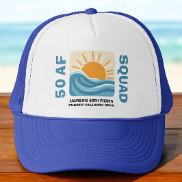 Sunset Beach 50 AF Crew Leuke Verjaardag Trucker Pet