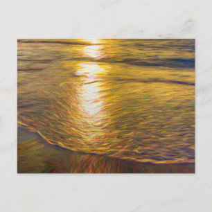 Sunset Beach Abstracte kunst Feestdagenkaart