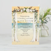 Sunset Beach Arbor bruiloft uitnodiging (Staand voorkant)