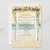 Sunset Beach Arbor bruiloft uitnodiging (Voorkant)