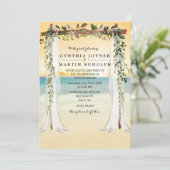 Sunset Beach Arbor bruiloft uitnodiging (Staand voorkant)