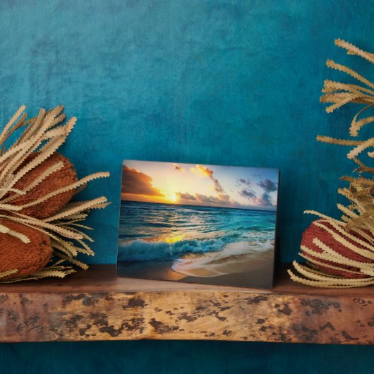 Sunset Beach Art Decor Plaque Fotoplaat (Zijkant)