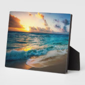 Sunset Beach Art Decor Plaque Fotoplaat (Zijkant)
