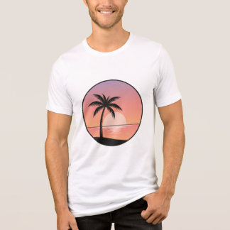 Sunset Beach Badge – Minimalist Hand-Drawn T-Shirt