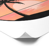 Sunset Beach Badge – Minimalistisch Handgetekend Poster (Hoek)