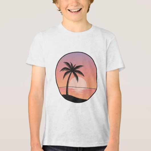Sunset Beach Badge  Tri-Blend Shirt (Voorkant)