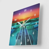 Sunset Beach Bass Guitar Music Wall klok (Hoek)