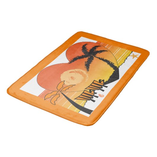 Sunset Beach Bath Mat Oranje (Gekanteld)