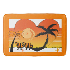 Sunset Beach Bath Mat Oranje