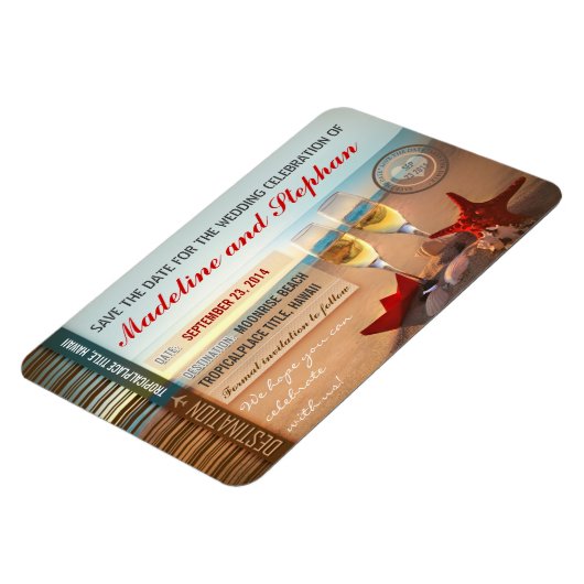 Sunset Beach bestemming Sla de datum magneten op (Linkerzijde)