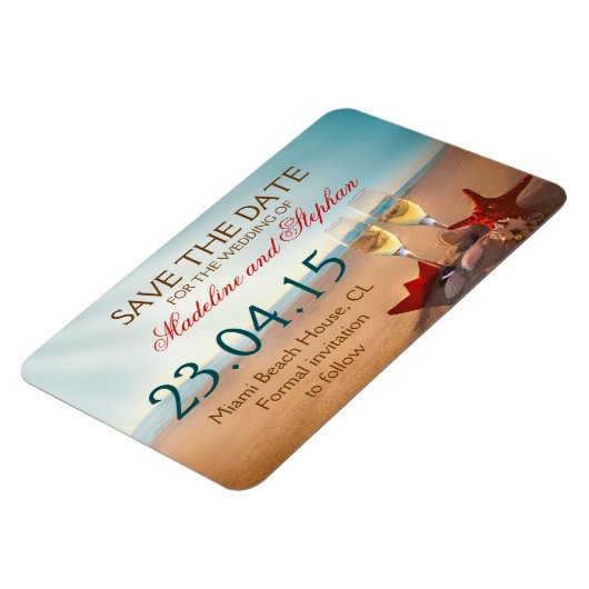 Sunset Beach Bewaar de datum magneten (Linkerzijde)
