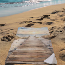 Sunset Beach Boardwalk Waterverf