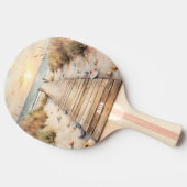 Sunset Beach Boardwalk Waterverf Tafeltennisbatje (Zijkant)