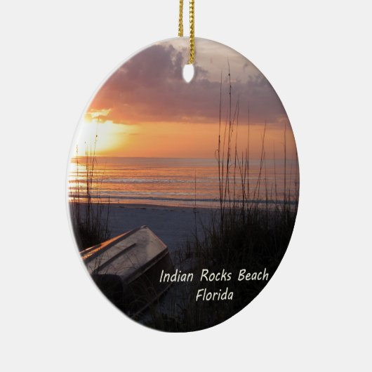 Sunset Beach Boat Indische Rocks Beach Florida Keramisch Ornament (Rechts)