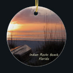 Sunset Beach Boat Indische Rocks Beach Florida Keramisch Ornament<br><div class="desc">foto van Patricia Merewether</div>