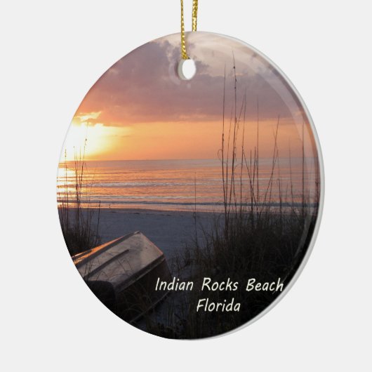 Sunset Beach Boat Indische Rocks Beach Florida Keramisch Ornament (Links)