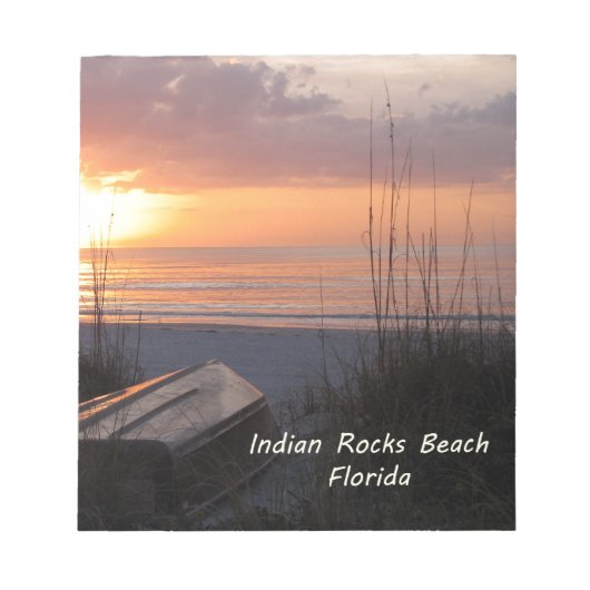 Sunset Beach Boat Indische Rocks Beach Florida Notitieblok (Voorkant)