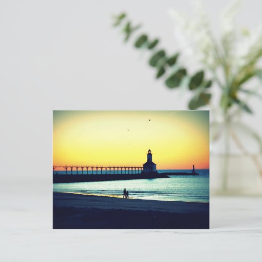 Sunset Beach Briefkaart (Staand voorkant)