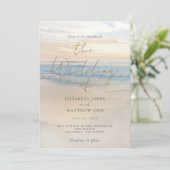 Sunset Beach Bruiloft Aan het strand Bruiloft Uitn Kaart (Staand voorkant)