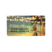 Sunset Beach bruiloft adresetiketten Etiket (Voorkant)