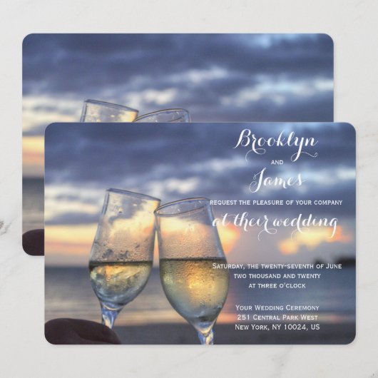 Sunset Beach bruiloft afgerond Kaart (Voorkant / Achterkant)