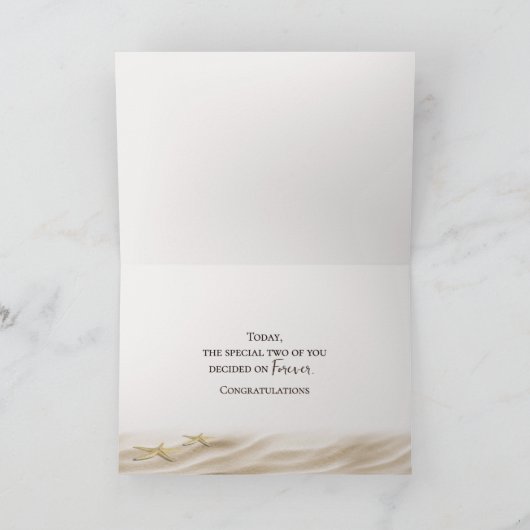 Sunset Beach bruiloft gefeliciteerd Kaart (Binnen)