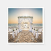 Sunset Beach bruiloft met bloemenboog Servet (Voorkant)