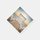 Sunset Beach bruiloft met bloemenboog Servet (Hoek)