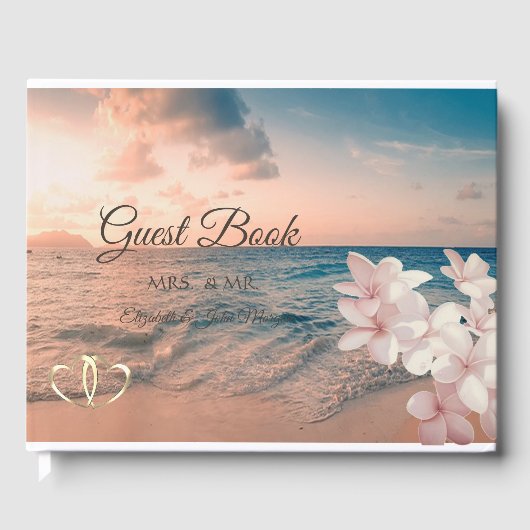 Sunset Beach Bruiloft, Plumeria Gastenboek (Voorkant)