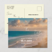 Sunset Beach Bruiloft Save The Date Briefkaart (Voorkant / Achterkant)