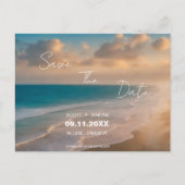 Sunset Beach Bruiloft Save The Date Briefkaart (Voorkant)