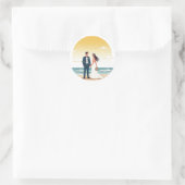 Sunset Beach bruiloft Sticker (Tas)
